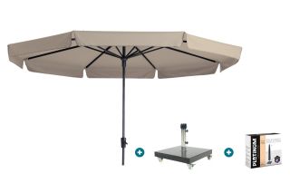 Madison Syros Luxe stokparasol Ø350 cm. - Ecru met Granada voet en hoes