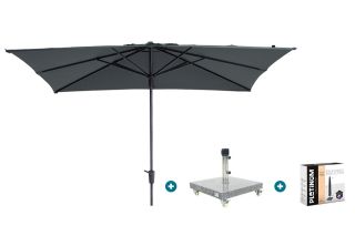 Madison Syros Luxe stokparasol 280x280 cm. - Grey met Sevilla voet en hoes