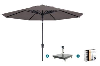 Madison Paros 2 Luxe stokparasol 3 m. rond - Taupe met Granada voet en hoes