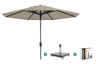 Madison Paros 2 Luxe stokparasol 3 m. rond - Ecru met Granada voet en hoes