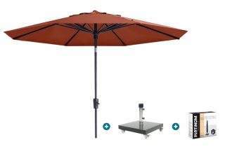 Madison Paros 2 Luxe stokparasol 3 m. rond - Terra met Granada voet en hoes