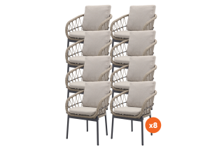 Set van 8 - Julia dining tuinstoel - Antraciet