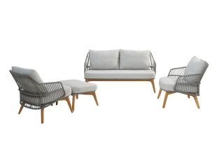 Sempre stoel-bank loungeset - 4 delig (inclusief hocker)
