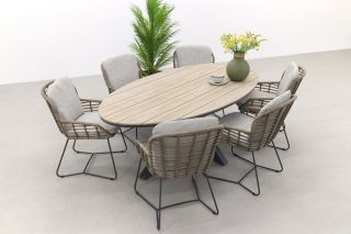 4SO Lugano/GI Edison 220x115 cm. - ovale tuinset