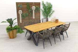 Jasmine natural / Sefa tuintafel - Teak - tuinset 7-delig
