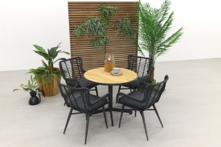 Jasmine Black/Taste Fiesta ronde tuinset - 5-delig