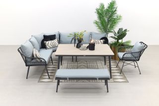Garden Impressions Margriet lounge dining set met stoel - Black - 7 delig