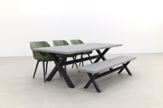 Hartman Sophie studio Green/Verona black 220 cm. tuinset met bank - 5-delig