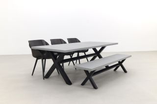 Hartman Sophie studio black/Verona black 220 cm. tuinset met bank - 5-delig