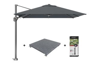 Platinum Voyager zweefparasol T2 2,7x2,7 m. - Antraciet met voet en hoes