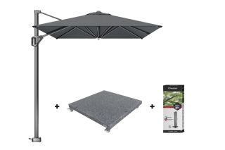 Platinum Voyager zweefparasol T1 3x2 m. - Antraciet met voet en hoes