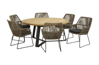 4 Seasons Ramblas tuinstoel + Taste Basso tuintafel 160 cm. rond