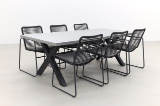 Taste Elba antraciet/Verona antraciet 220 cm. tuinset - 7-delig