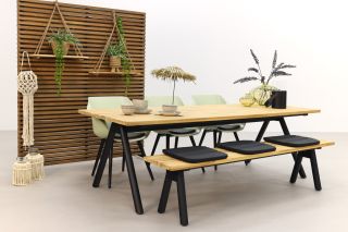 Hartman tuinset Sophie Studio French/Mason teak tafel 240 cm. + bank - 5-delig