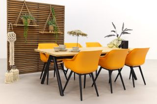 Hartman tuinset Sophie Studio Orange/Mason teak tafel 240 cm. - 7-delig