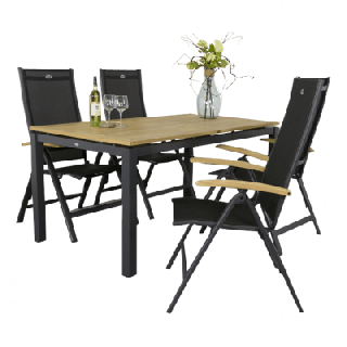 Hartman tuinset Sonata tuintafel 160 cm. - Roma tuinstoelen