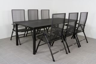 Kettler tuinset - Siero verstelbare tuinstoel + loft tuintafel 220x100 cm.