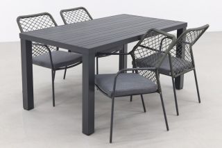 Dido Green/Lena 160 cm. - stapelbare tuinset - 5-delig 