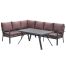 Sergio lounge dining set 3-delig - Links - Carbon black/Copper