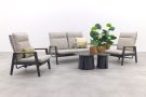 Solaro/Velora verstelbare (4-persoons) stoel-bank loungeset - Zand / Royal Grey