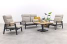 Solaro/Medina verstelbare (4-persoons) stoel-bank loungeset - Zand / Teak