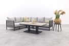 GI Diamo/Cyprus verstelbare lounge-dining hoekset (5-delig) - Carbon Black/Zand