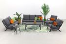 Atlanta stoel-bank loungeset 6-delig - Antraciet