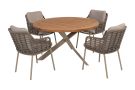Taste Puglia/Prado 4-persoons ronde dining tuinset Ø130 cm. - Teak/Latte