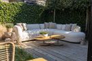 Madeira/Volta ronde sunbrella loungeset links - Naturel/Teak