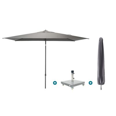 4SO Azzurro stokparasol 200x300 cm. - Charcoal Sevilla voet en hoes