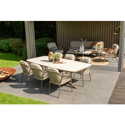 Tenerife/Soreno deens ovale tuinset voor 6 personen 240x110 cm. - Terre