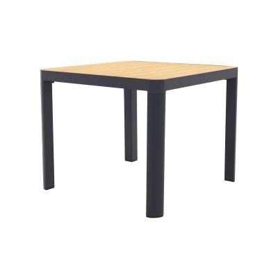 General tuintafel 90x90 cm. - aluminium royal grey frame / teak
