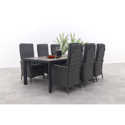 Timber/Kings verstelbare tuinset antraciet - 220x100 cm.