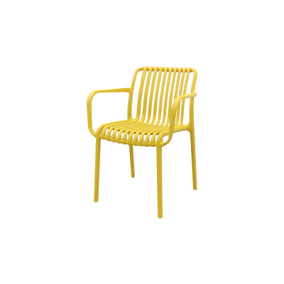 Stripe stapelbare tuinstoel - Mosterdgeel