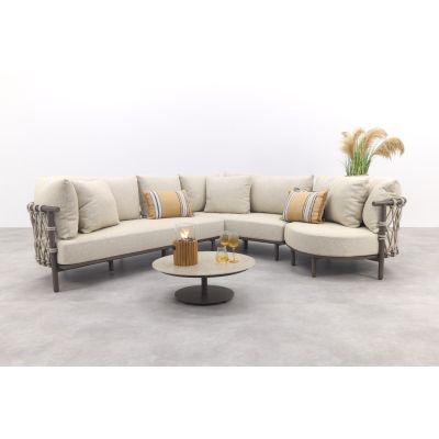 4 Seasons Ezra/Boaz modulaire loungeset (4-delig) - Latte/Terre
