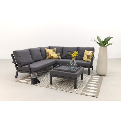 Rockford aluminium loungeset antraciet - 4-delig