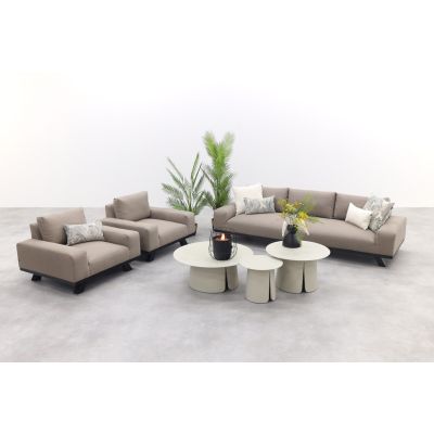 Barcelona/Velora Sunbrella stoel-bank loungeset - Taupe - 6-delig