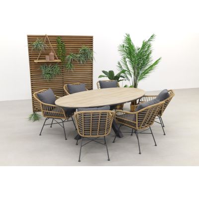 Garden Impressions Margriet - Naturel / Edison 220 x 115 cm. - ovale tuinset