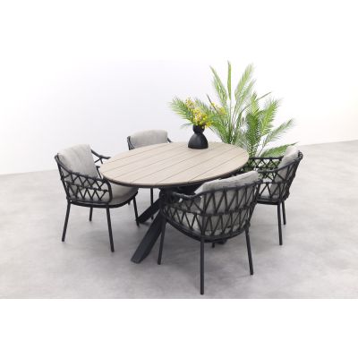 4 Seasons Calpi / GI Edison 180 x 115 cm. tafel - ovale tuinset 4 Seasons Calpi / GI Edison 180 x 115 cm. tafel - ovale tuinset