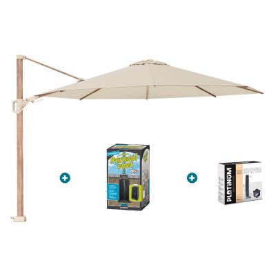 Platinum Challenger T2 premium - 3,5 m. Champagne Teak - met ingraafvoet en hoes