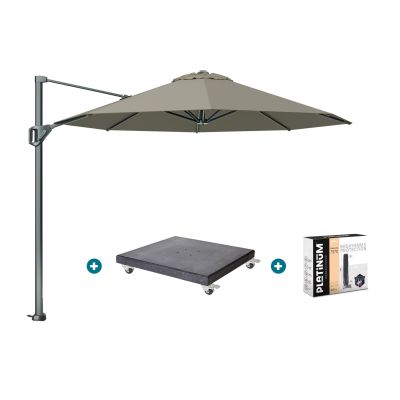 Platinum Voyager ronde zweefparasol T1 3 m. - Taupe met Marbella voet en hoes