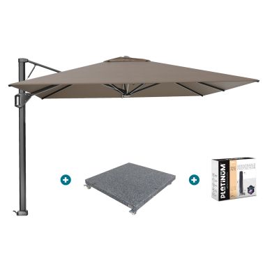 Platinum Beaufort Premium 3,2x3,2 m - Havanna taupe met voet en hoes