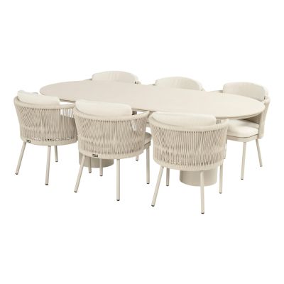 Hartman Toledo/Valencia ovale tuinset voor 6 personen 220x100 cm. - Sand
