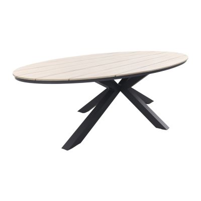 GI Edison ovale houtlook tuintafel 280x140 cm.