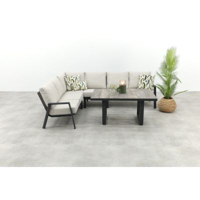 Lagos/Darwin lounge dining set - antraciet - links & rechts