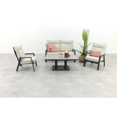 Lagos/Milford stoel-bank loungeset 4-delig verstelbaar