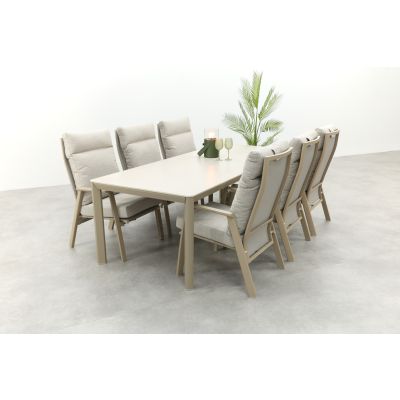Lagos/Hartman Kyra verstelbare tuinset voor 6 personen 240x100 cm. - Latte