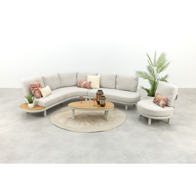 Alvora organische loungeset met loungestoel - Naturel/Teak