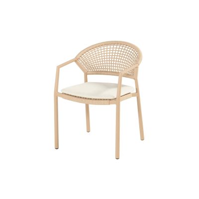 Hartman Taragona stapelbare rope dining tuinstoel - Cappuccino