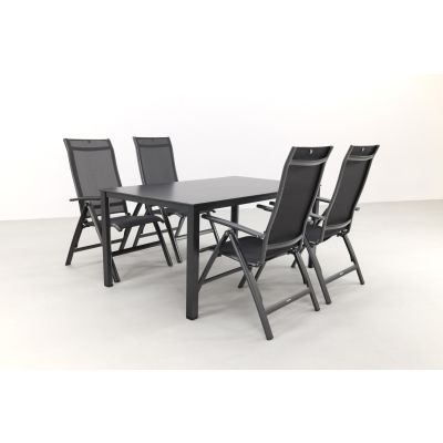 Kettler Legato Curve/Cubic 4-persoons verstelbare tuinset 160x95 cm. - Antraciet